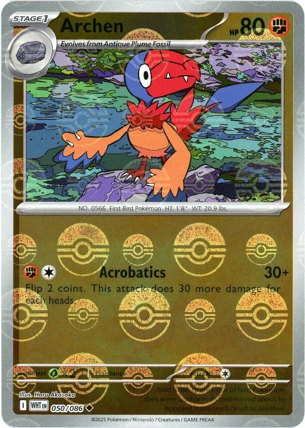 White Flare Archen [Poke-Ball] Pokémon card